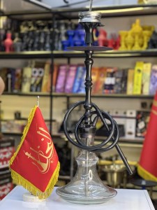 ست قلیان کارمانیا بدنه مشکی شیشه شفاف کد KA126