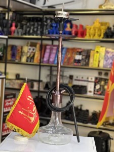 ست قلیان کرنو بدنه رزگلد براق شیشه شفاف کد KE107