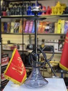 ست قلیان DH وارداتی بدنه مشکی شیشه دودی دارای شلنگ و سری سیلیکونی ست قلیان DH وارداتی بدنه مشکی شیشه دودی کد DH107