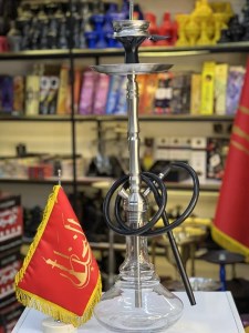 ست قلیان DH وارداتی بدنه نقره ای شیشه شفاف کد DH112