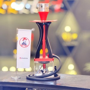 ست قلیان لاین کینگ آکواریومی پایه دار بدنه مشکی قرمز کد LA131