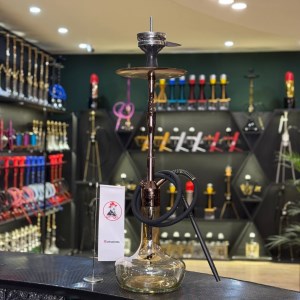 قلیان کرنو بزرگ نیویورک بدنه رز گلد شیشه عسلی ساده کد KE117