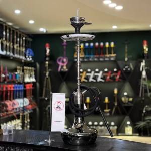 قلیان کرنو بزرگ نیویورک بدنه نقره ای شیشه جیوه ای ساده کد KE119