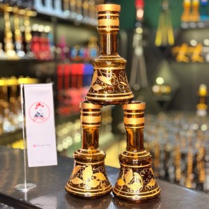 شیشه قلیان قلندری عسلی نقاشی