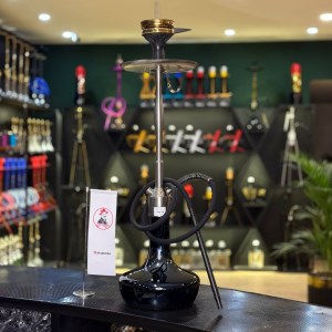 قلیان لاین کینگ بزرگ بدنه نقره ای شیشه ساده مشکی کد LA107 قلیان لاین کینگ بزرگ بدنه نقره ای شیشه ساده مشکی کد LA107