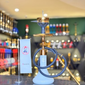 قلیان کرنو کوچک نیویورک بدنه طلایی شیشه ساده شیری کد KE126