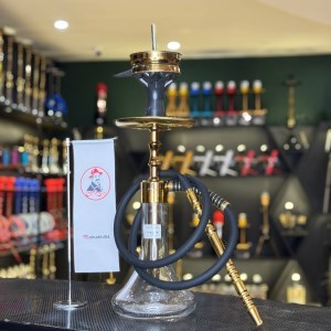 قلیان کرنو کوچک نیویورک بدنه طلایی شیشه ساده شفاف کد KE129