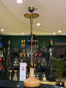 قلیان کرنو ایفل نیویورک بدنه طلایی شیشه ساده نسکافه ای کد KE132