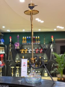 قلیان کرنو ایفل نیویورک بدنه طلایی شیشه ساده هفت رنگ کد KE134