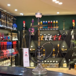 ست قلیان موسو بزرگ بدنه طلایی شیشه کریستال دودی کد MO104 ست قلیان موسو بزرگ بدنه طلایی شیشه کریستال دودی کد MO104