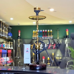 قلیان ای اس پی بزرگ بدنه طلایی شیشه ساده مشکی کد ES102