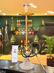 ست قلیان کا 2 بدنه طلایی شیشه کریستال ساده