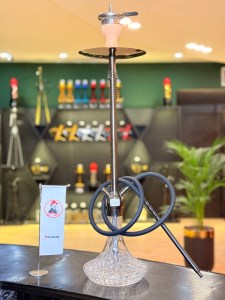 ست قلیان کا 2 بدنه دودی شیشه کریستال ساده