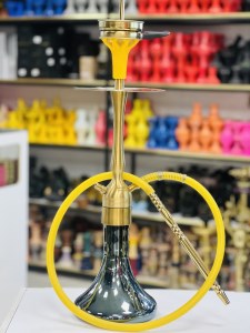 ست قلیان موسو متوسط بدنه طلایی شیشه جیوه ای کد MO105