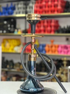 ست قلیان مسترپوک مینی بدنه طلایی شیشه جیوه ای ME103