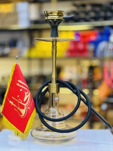 ست قلیان اسکای مینی بدنه استیل طلایی مات شیشه عسلی کد SK104